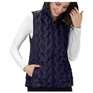 TANGERINE Women's Dark Navy Blue Quilted Vest